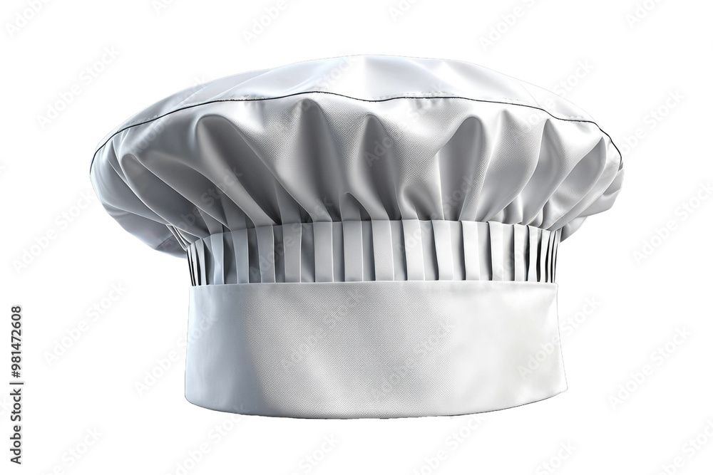 custom made wallpaper toronto digitalHigh-resolution image showcasing a sole white chef's hat, clean, immaculately ironed, isolated against a completely transparent background, flawless, reveals dimples and bilas precision