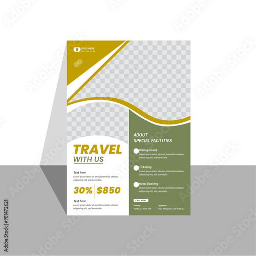 Travel flyer design template, tour flyer, Modern Travel Flyer Template Design for travel agency flyer design