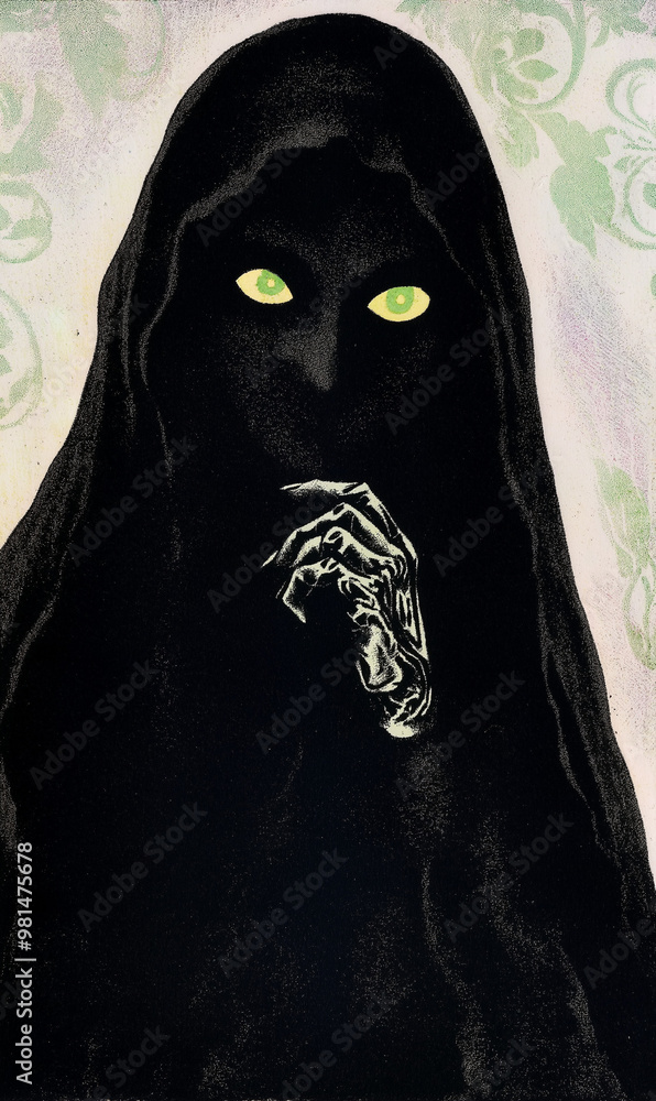 halloween scene: shrouded ghoul halloween scene: shrouded ghoul