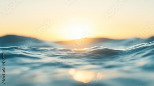 Serene Ocean Sunset, golden sunlight dances on tranquil waves at dusk, creating a peaceful atmosphere, minimalist backdrop, open and uncluttered space invites reflection.