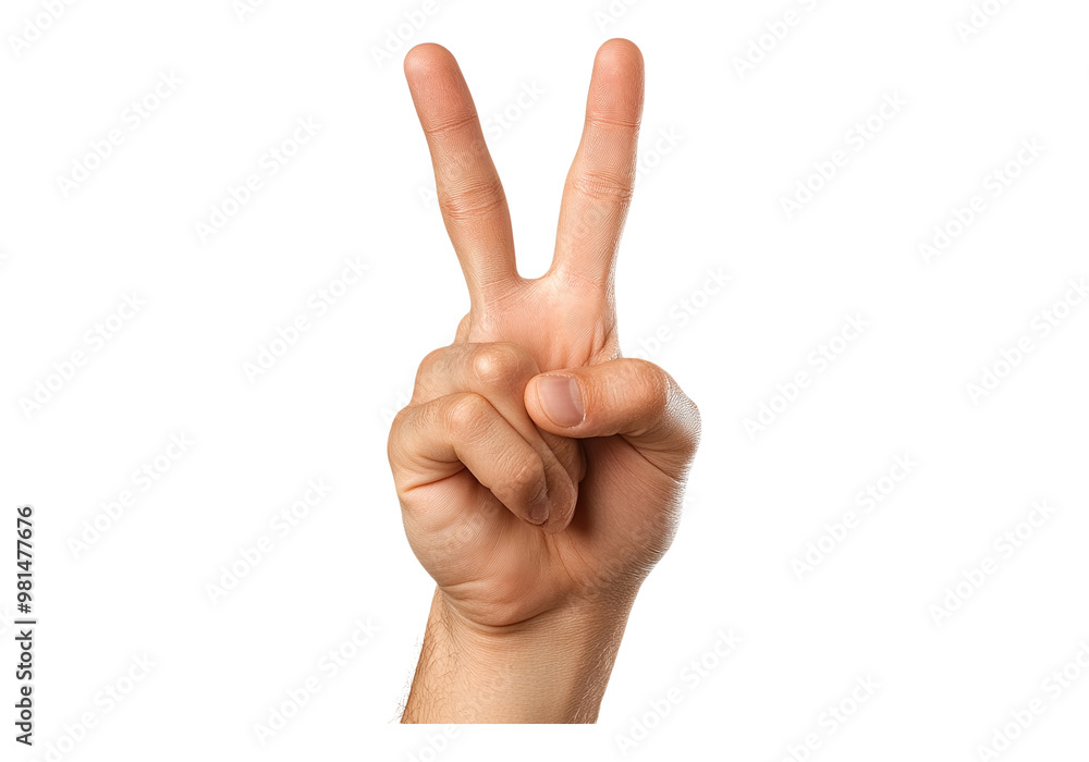 Victory sign menequinn. Transparent background, Isolated PNG. Victory sign menequinn. Transparent background, Isolated PNG.