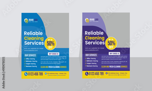 Professional Cleaning Services Flyer ,A4 Flyer Template Design,Green cleaning,leaflet,creative flyer Design