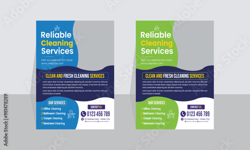 Cleaning service and cleaning Business promotion flyer template