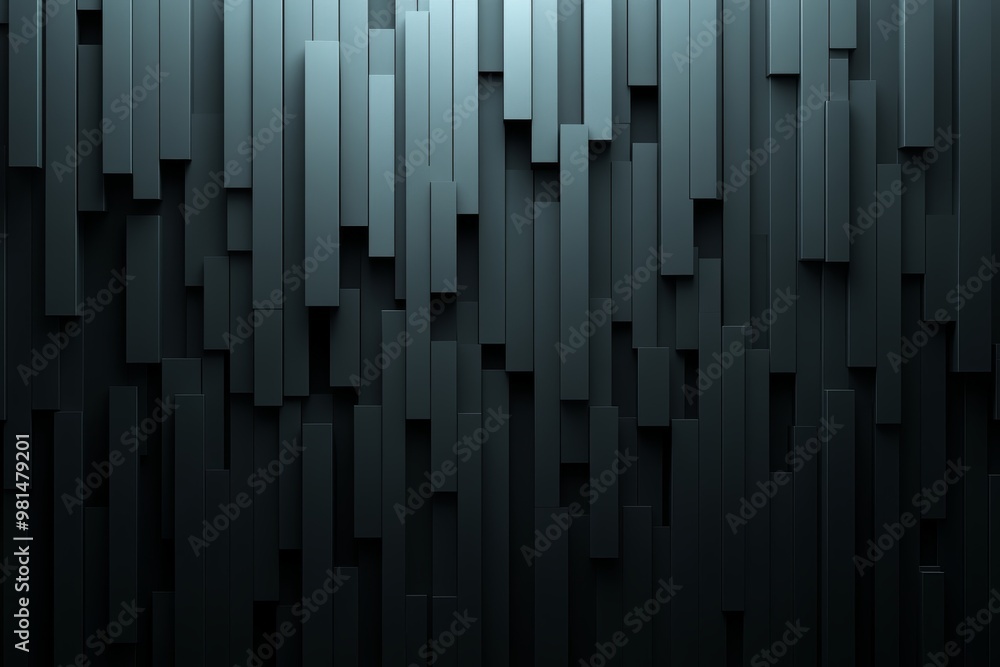 The design features a textured black wall with vertical panels that create a visually striking and modern atmosphere The design features a textured black wall with vertical panels that create a visually striking and modern atmosphere