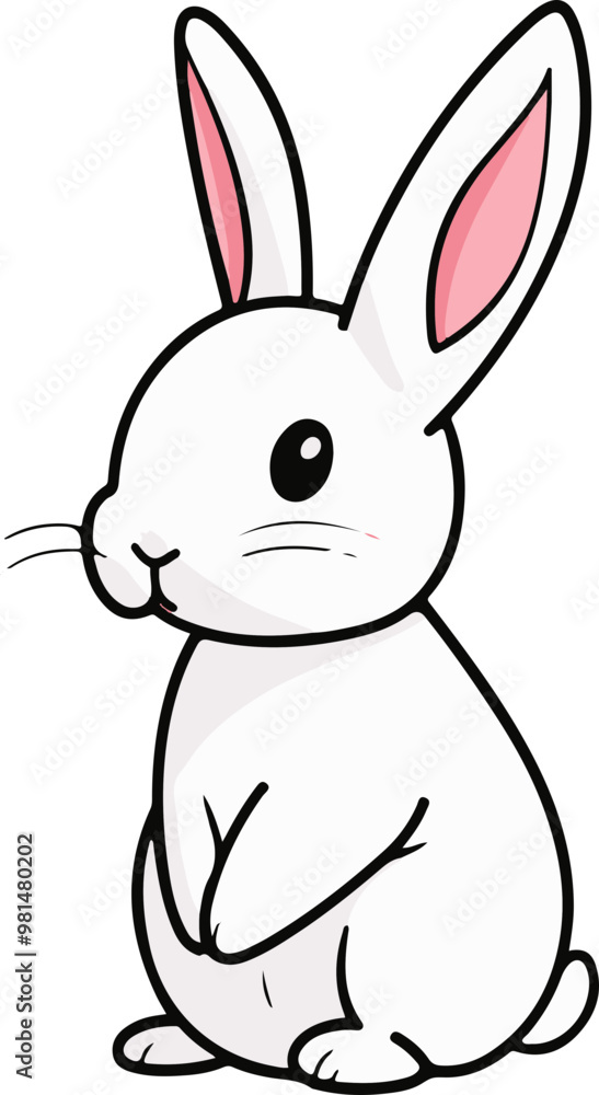 Fototapeta premium Cute Cartoon Bunny Vector Illustration