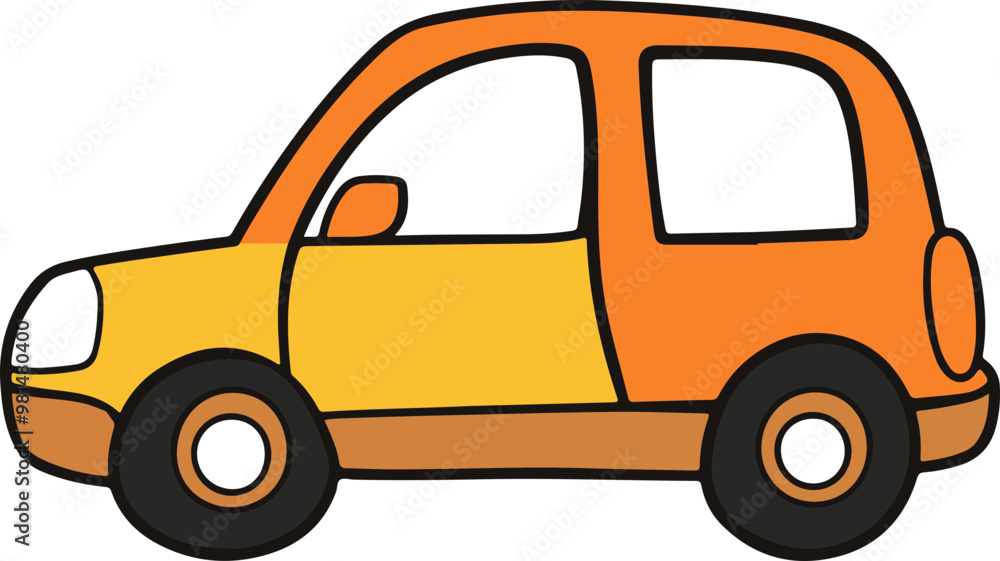 Fototapeta premium Colorful Vector Car Illustration with Simple Design