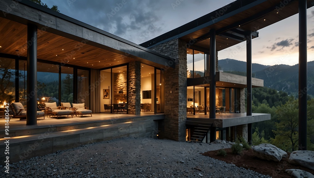 Luxury family home in the mountains, combining modern living with nature.1 Luxury family home in the mountains, combining modern living with nature.1