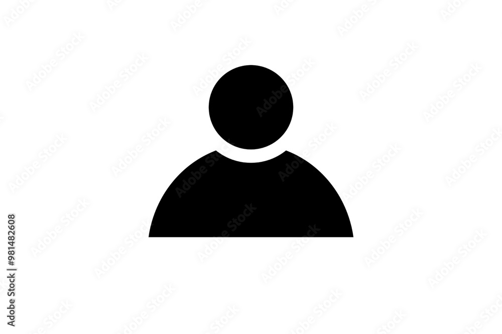 Use icon, person icon for web or social media. Human profile. User silhouette avatar  isolated on transparent background