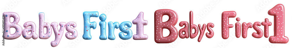 Celebrate babys first milestone with colorful and playful text. Celebrate babys first milestone with colorful and playful text.