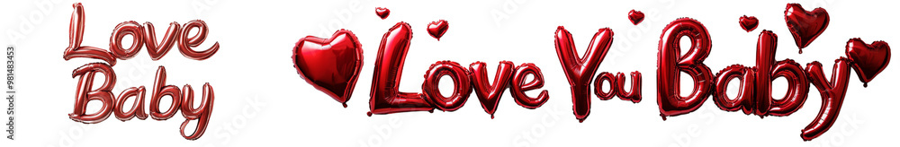 Fototapeta premium Love Baby and Love You Baby are beautifully designed text elements that express affection and warmth. 