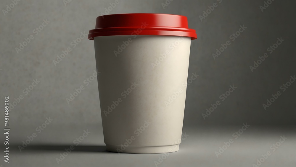 Minimalist coffee drink in a classic cup with a secure lid, isolated on white. Minimalist coffee drink in a classic cup with a secure lid, isolated on white.