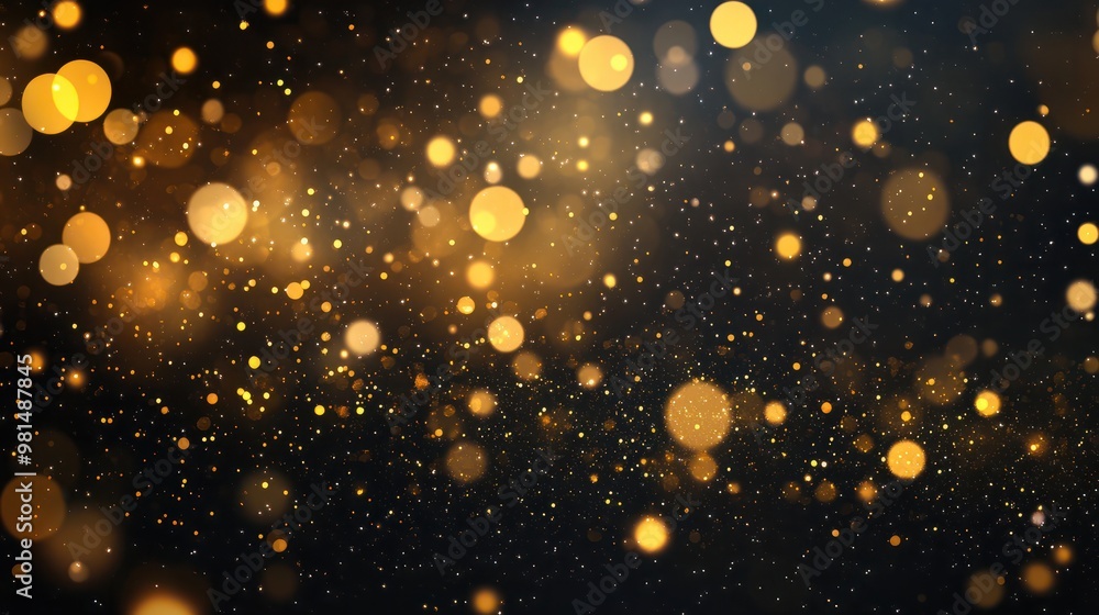 Black bokeh golden glitter, banner background for special day or month like the oscars, black friday, New Year, Decoration Day, or christmas Black bokeh golden glitter, banner background for special day or month like the oscars, black friday, New Year, Decoration Day, or christmas