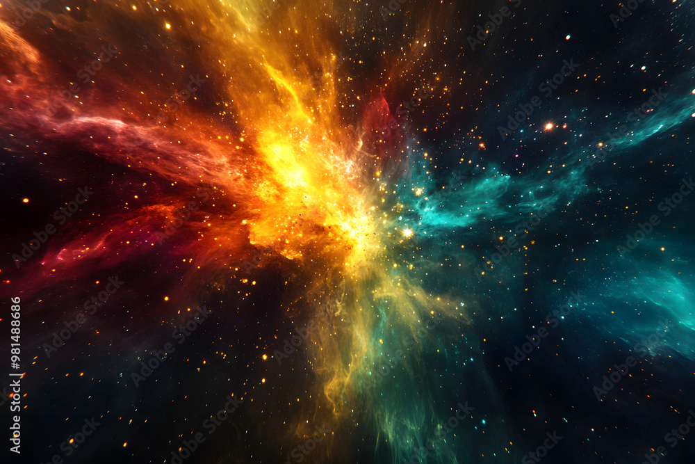 cosmic nebula with vibrant yellow and blue colors, deep space explosion, interstellar gas clouds, stunning galaxy formation, outer space background, high-resolution image cosmic nebula with vibrant yellow and blue colors, deep space explosion, interstellar gas clouds, stunning galaxy formation, outer space background, high-resolution image