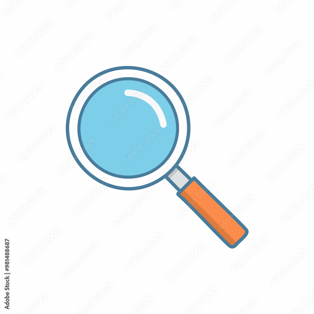 Abstract magnifying glass vector art illustration icon design. Icon concept design. Abstract magnifying glass vector art illustration icon design. Icon concept design.