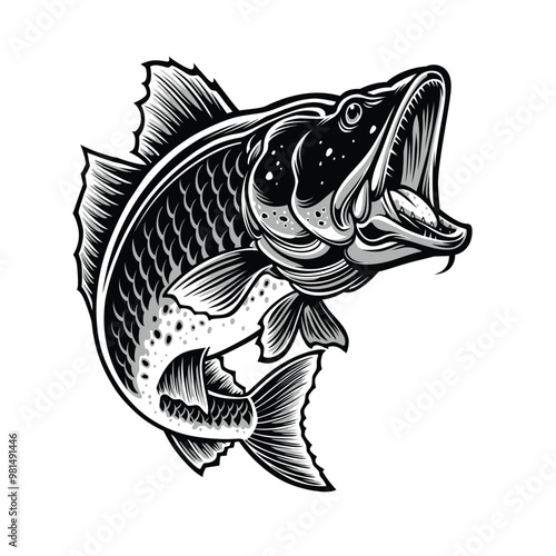 Detailed Cod Fish Design for Fishing Logo