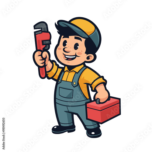 Vintage style Handyman Mascot Design