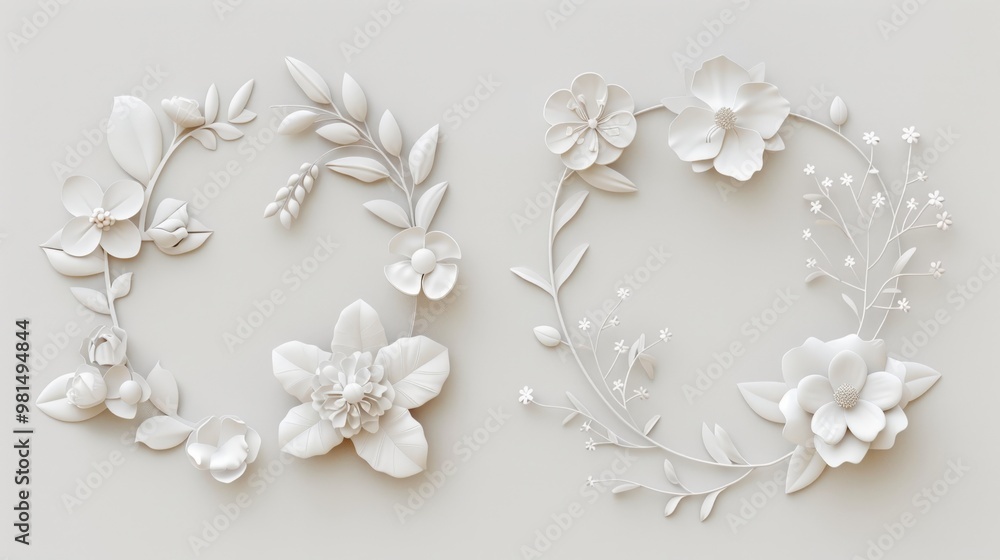 White Floral Arrangements in Minimalist Style White Floral Arrangements in Minimalist Style