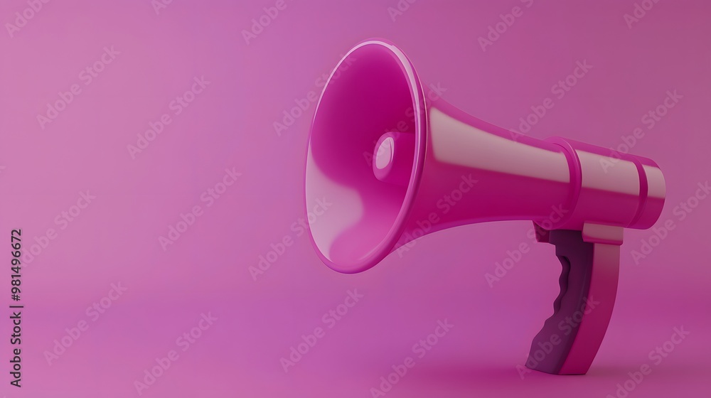 Pink megaphone on a pink background. Pink megaphone on a pink background.