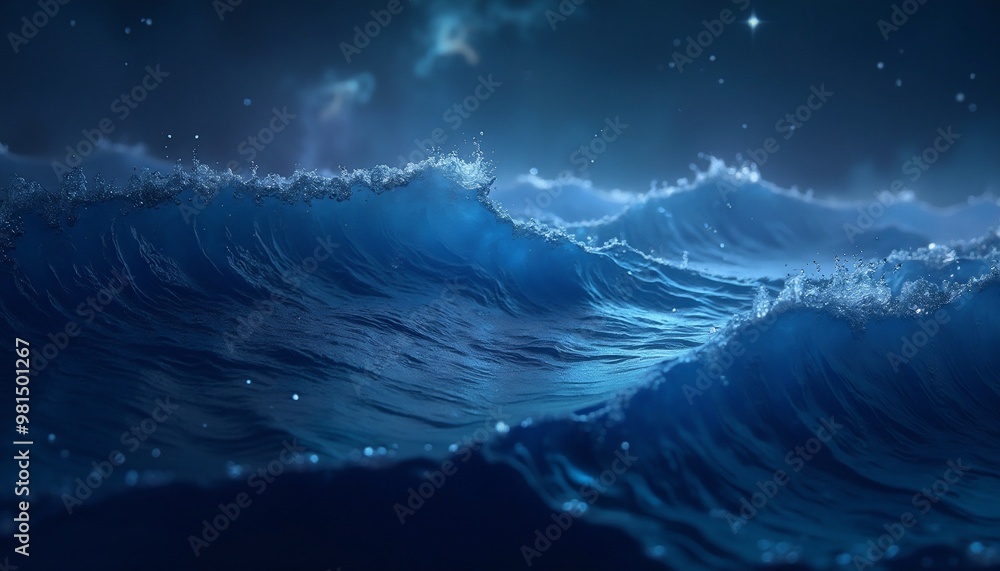 Celestial Teal Ocean with Shimmering Waves and Fluid Cosmic Texture Celestial Teal Ocean with Shimmering Waves and Fluid Cosmic Texture