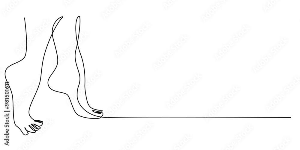 continuous line of feet on tiptoes.simple one line drawing of bare human feet and standing on tiptoes.single line vector illustration continuous line of feet on tiptoes.simple one line drawing of bare human feet and standing on tiptoes.single line vector illustration