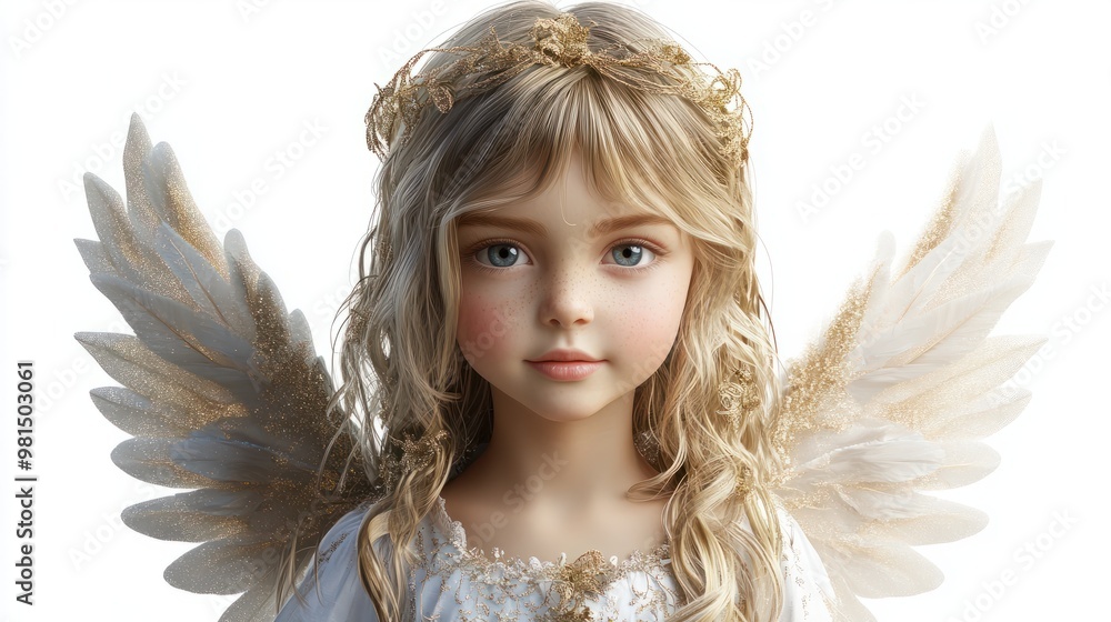 cute blonde christmas christ child girl in angel costume transparent background cute blonde christmas christ child girl in angel costume transparent background