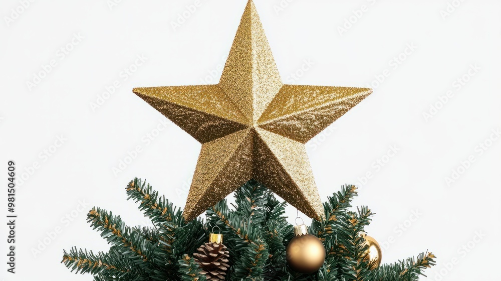 Golden Star Christmas Tree Topper transparent background Golden Star Christmas Tree Topper transparent background