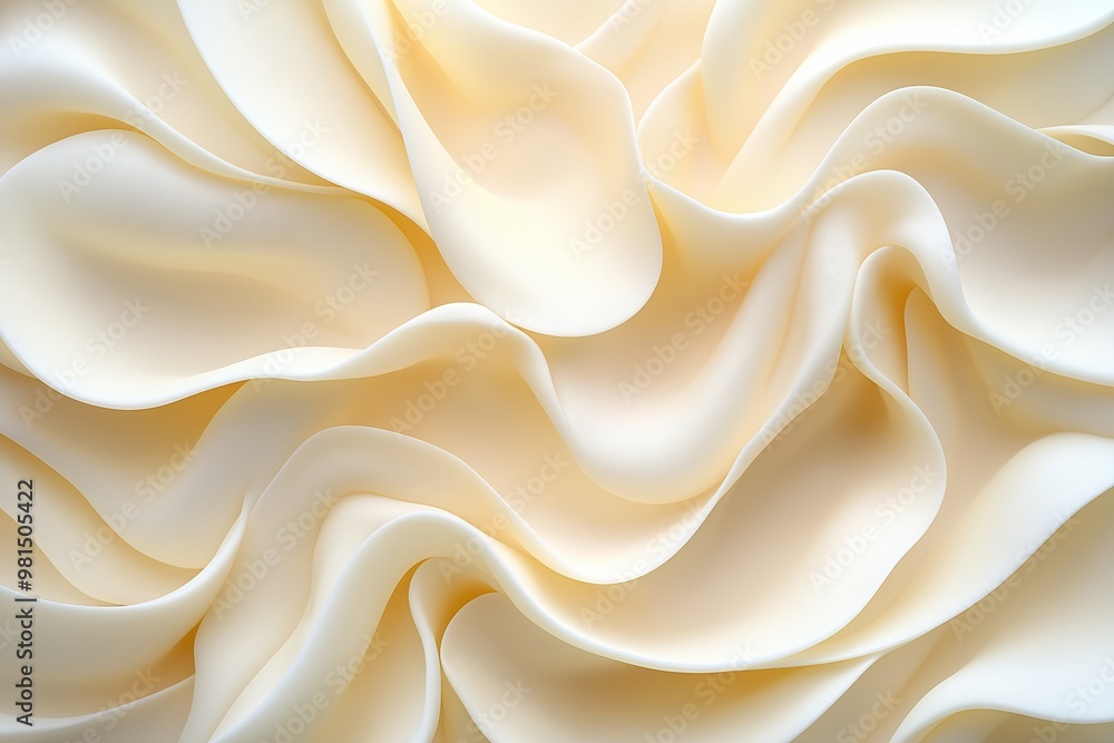 Obraz premium A smooth, gentle abstract background featuring a seamless pattern of soft, flowing cream-colored textures