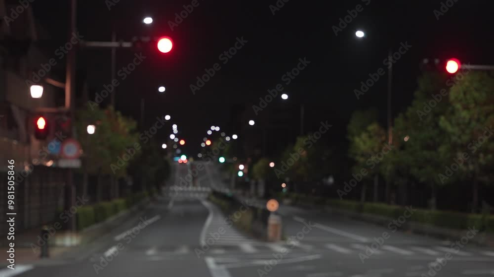 夜の国道、アウトフォーカス 夜の国道、アウトフォーカス