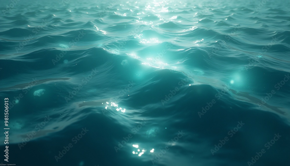 Shimmering cosmic ocean waves with teal and indigo Shimmering cosmic ocean waves with teal and indigo