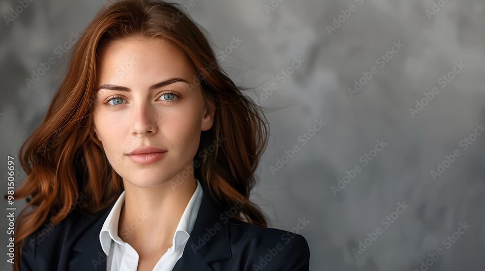 Portrait of businesswoman on grey background Portrait of businesswoman on grey background