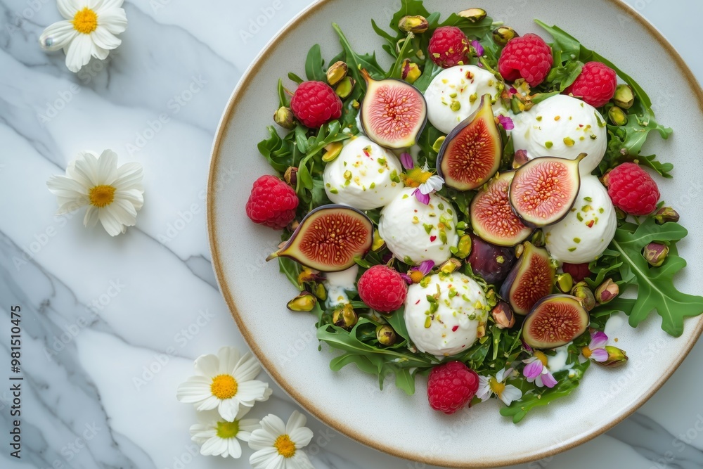 salad with arugula figs and raspberrie salad with arugula figs and raspberrie