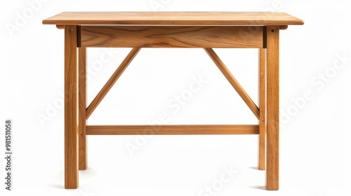 foldable wooden desk with a light oak finish