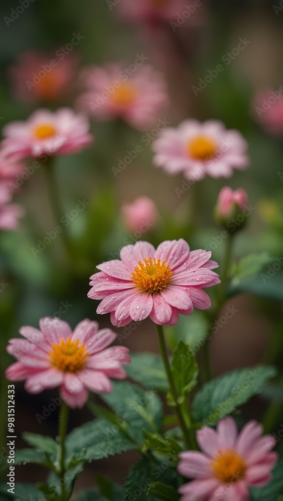 Pink flower in tilt-shift photography capturing its essence. Pink flower in tilt-shift photography capturing its essence.