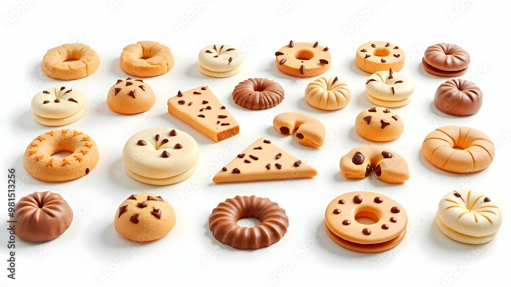3D cookies isolated on white 3D cookies isolated on white