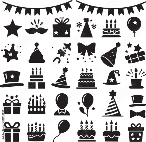 Happy birthday hand drawn vector illustration Birthday Icon
