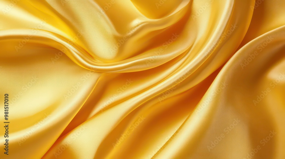 Smooth, golden yellow satin fabric with gentle folds and wrinkles, perfect for a luxurious background. Smooth, golden yellow satin fabric with gentle folds and wrinkles, perfect for a luxurious background.