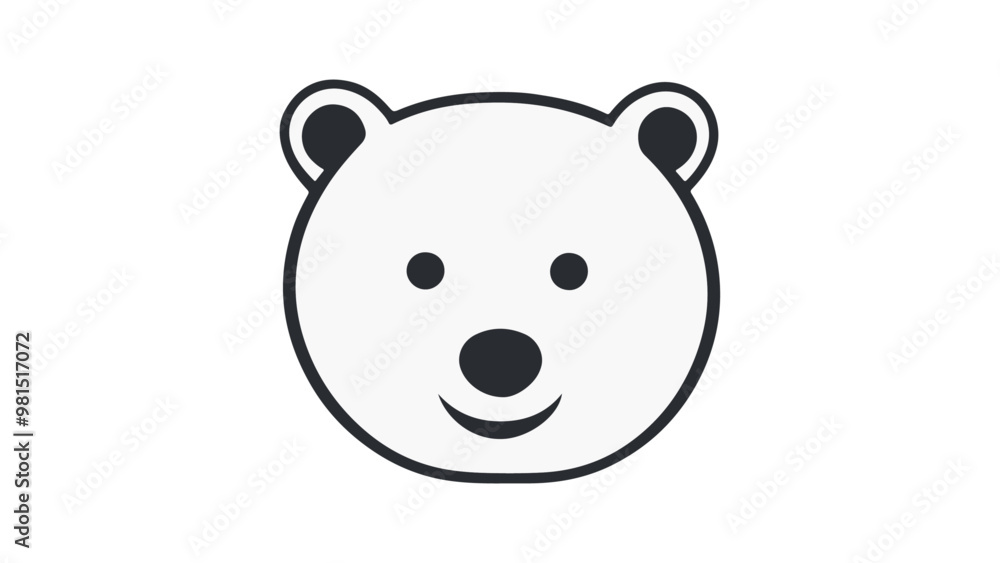 simple smiling bear face illustration sign simple smiling bear face illustration sign