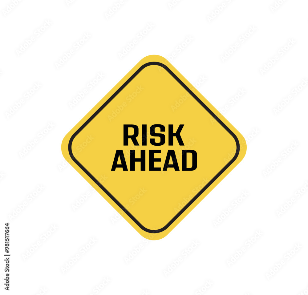 risk ahead text information sign risk ahead text information sign