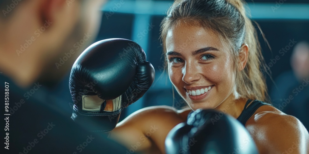 Female Boxer with Gloves Female Boxer with Gloves