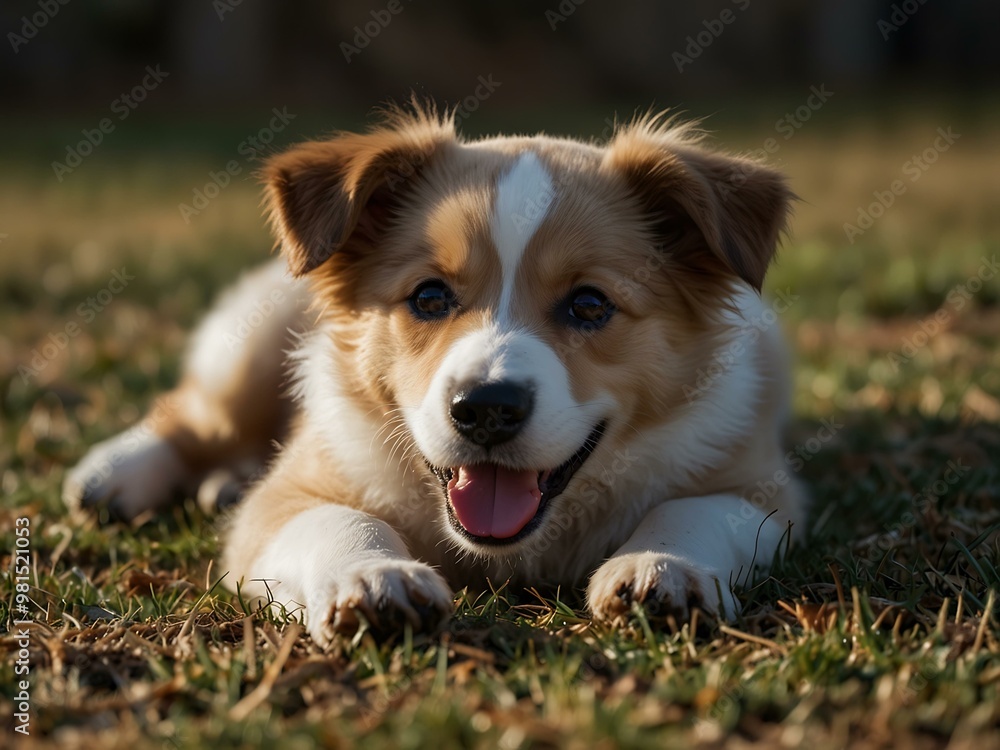 Playful pup enjoying a relaxing moment. Playful pup enjoying a relaxing moment.