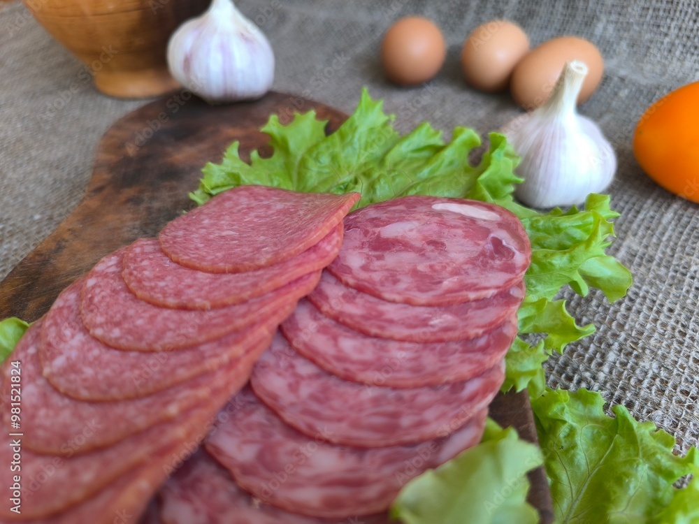 Dried sausage according to old recipes High-quality photo Dried sausage according to old recipes High-quality photo