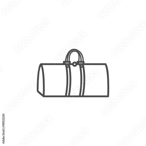 Grey bag icon. gray handbag icon. Fashion accessory technical illustration.