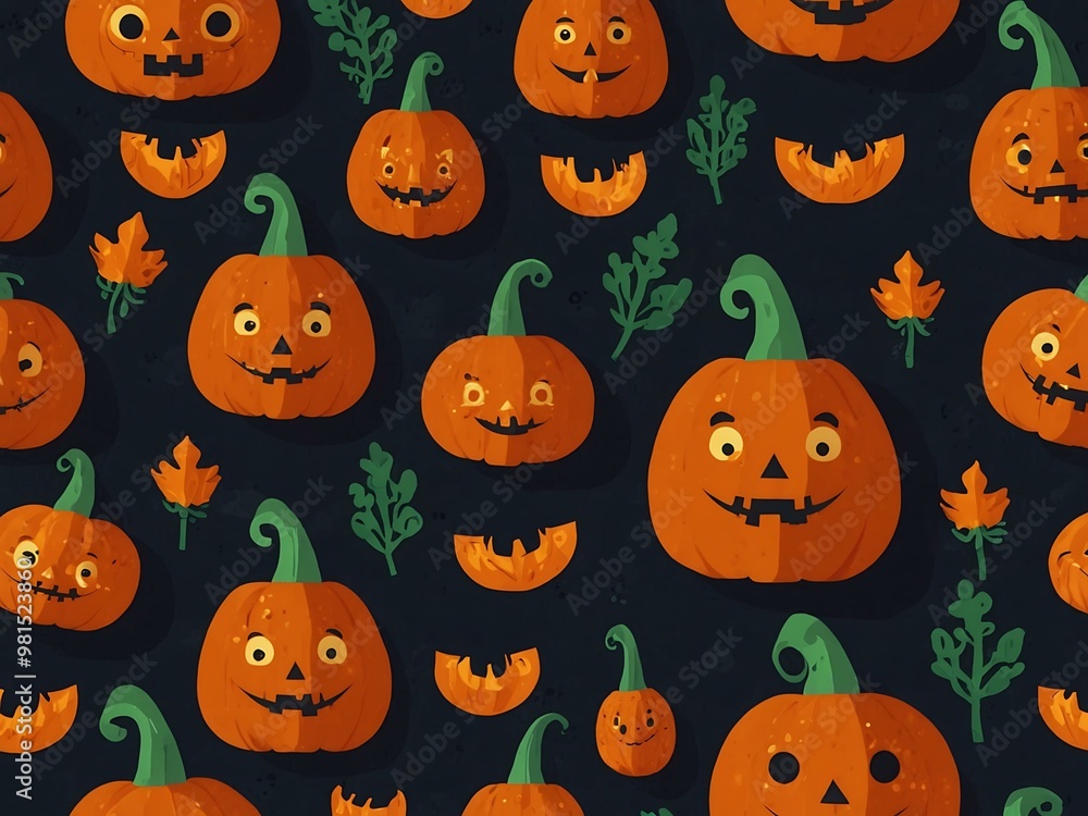 Pumpkin head in flat design. Pumpkin head in flat design.