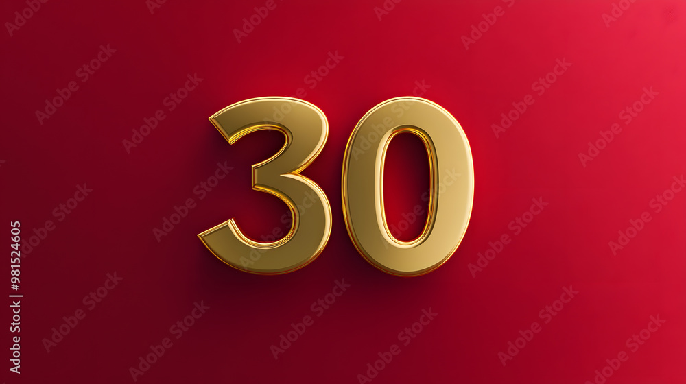 Gold Arabic Numerals 30 | Elegant and Timeless Number Design in Golden Finish Gold Arabic Numerals 30 | Elegant and Timeless Number Design in Golden Finish