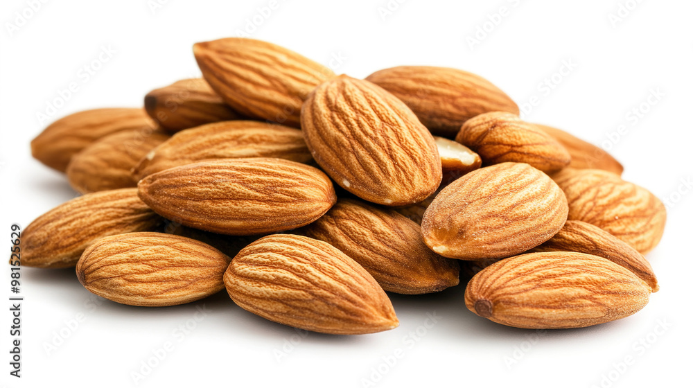 pile of almonds isolated on white pile of almonds isolated on white
