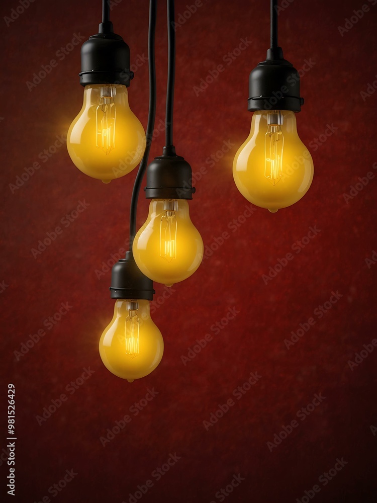 Red and yellow background with bulbs. Red and yellow background with bulbs.