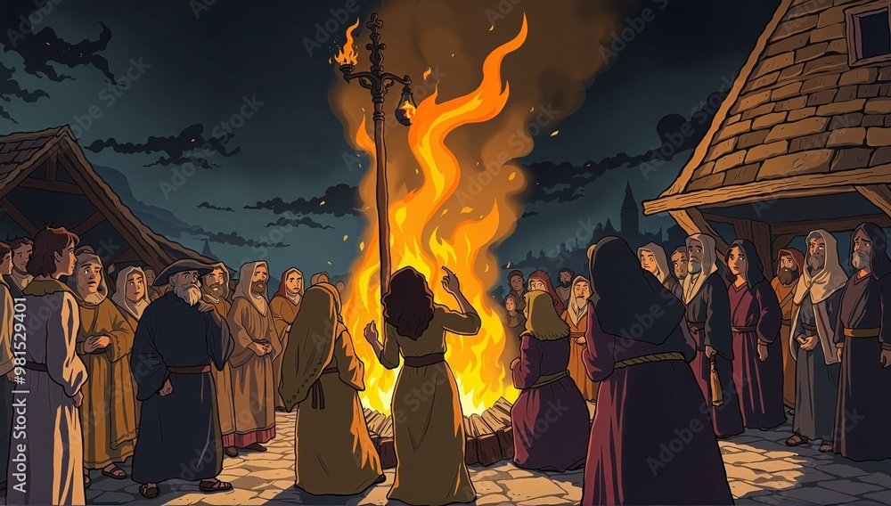 Obraz premium Tales of Witch Hunts and Superstition in Medieval Europe