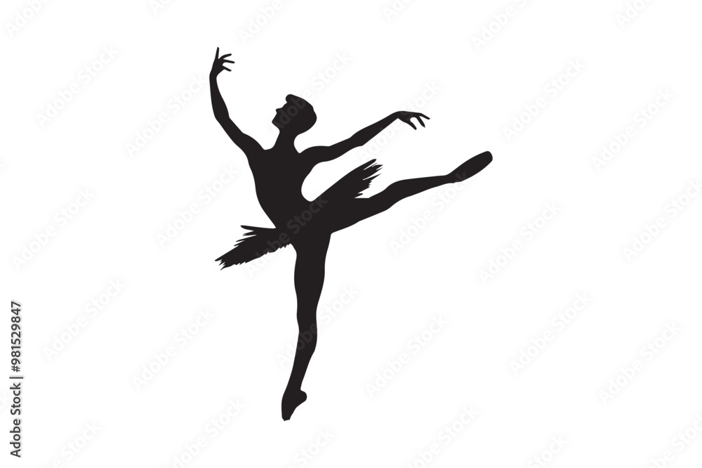Dancer silhouette vector image and illustration Dancer silhouette vector image and illustration