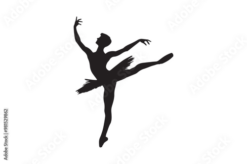 Dancer silhouette vector image and illustration