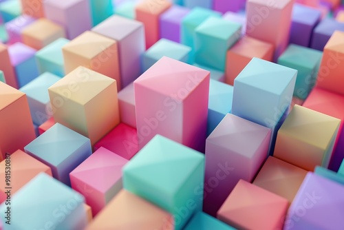 Background of colorful blocks in pastel colors